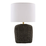 Modern European furniture - Rattan Base Linen Table Lamp  - www.oroa.com