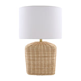 Modern European furniture - Rattan Base Linen Table Lamp  - www.oroa.com