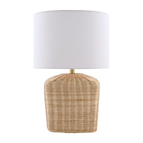   Modern European furniture - Rattan Base Linen Table Lamp  - www.oroa.com | Oroa.com