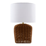 Modern European furniture - Rattan Base Linen Table Lamp  - www.oroa.com