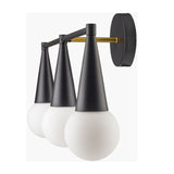 Modern European furniture - Conical Black 3-Light Wall Lamp - www.oroa.com