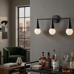  Modern European furniture - Conical Black 3-Light Wall Lamp - www.oroa.com | Oroa.com