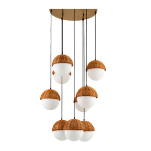   White Glass Sphere 9-Light Chandelier | Oroa.com