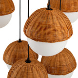Modern European furniture - White Glass Sphere 9-Light Chandelier - www.oroa.com