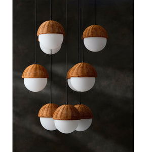   White Glass Sphere 9-Light Chandelier | Oroa.com