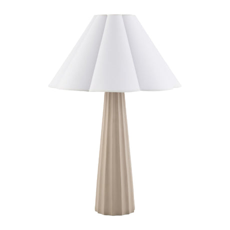 Modern European furniture - Scalloped White Cotton Table Lamp - www.oroa.com