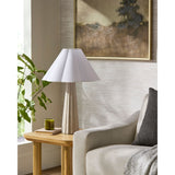 Modern European furniture - Scalloped White Cotton Table Lamp - www.oroa.com