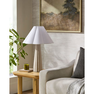   Scalloped White Cotton Table Lamp | Oroa.com