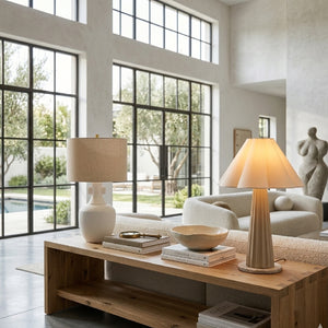   Scalloped White Cotton Table Lamp | Oroa.com