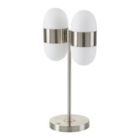 Modern European furniture - Dual White Glass Table Lamp - www.oroa.com