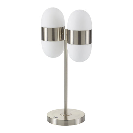   Modern European furniture - Dual White Glass Table Lamp - www.oroa.com | Oroa.com