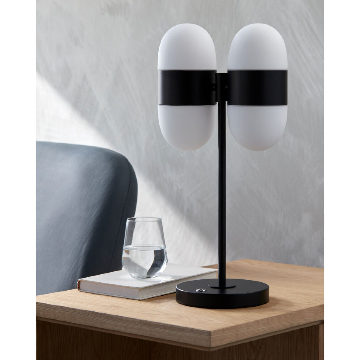   Modern European furniture - Dual White Glass Table Lamp - www.oroa.com | Oroa.com