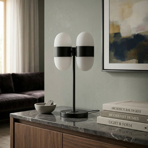   Modern European furniture - Dual White Glass Table Lamp - www.oroa.com | Oroa.com