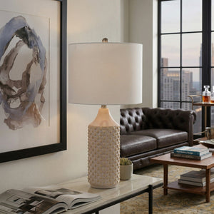   Modern European furniture - White Ceramic Linen Table Lamp - www.oroa.com | Oroa.com