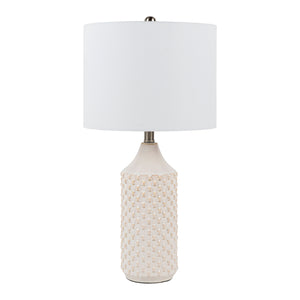   Modern European furniture - White Ceramic Linen Table Lamp - www.oroa.com | Oroa.com