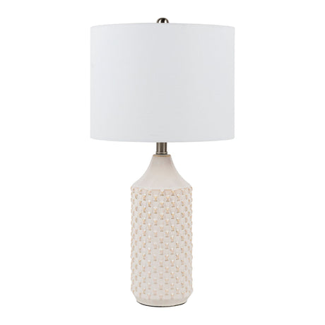 Modern European furniture - White Ceramic Linen Table Lamp - www.oroa.com