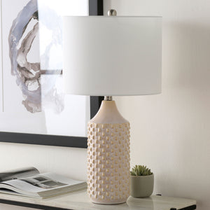  Modern European furniture - White Ceramic Linen Table Lamp - www.oroa.com | Oroa.com