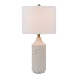 Modern European furniture - White Ceramic Linen Table Lamp - www.oroa.com