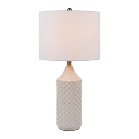 Modern European furniture - White Ceramic Linen Table Lamp - www.oroa.com
