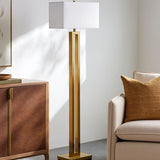 Modern European furniture - White Linen Gold Floor Lamp - www.oroa.com