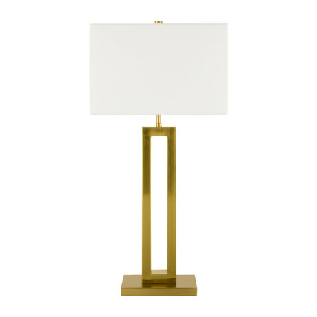 Modern European furniture - White Linen Gold Table Lamp - www.oroa.com