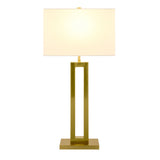 Modern European furniture - White Linen Gold Table Lamp - www.oroa.com