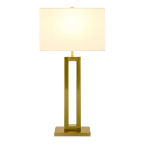 Modern European furniture - White Linen Gold Table Lamp - www.oroa.com