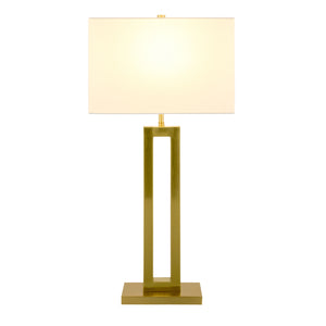  White Linen Gold Table Lamp | Oroa.com
