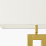 Modern European furniture - White Linen Gold Table Lamp - www.oroa.com