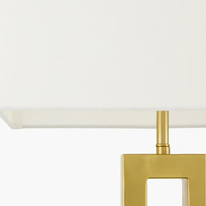   White Linen Gold Table Lamp | Oroa.com