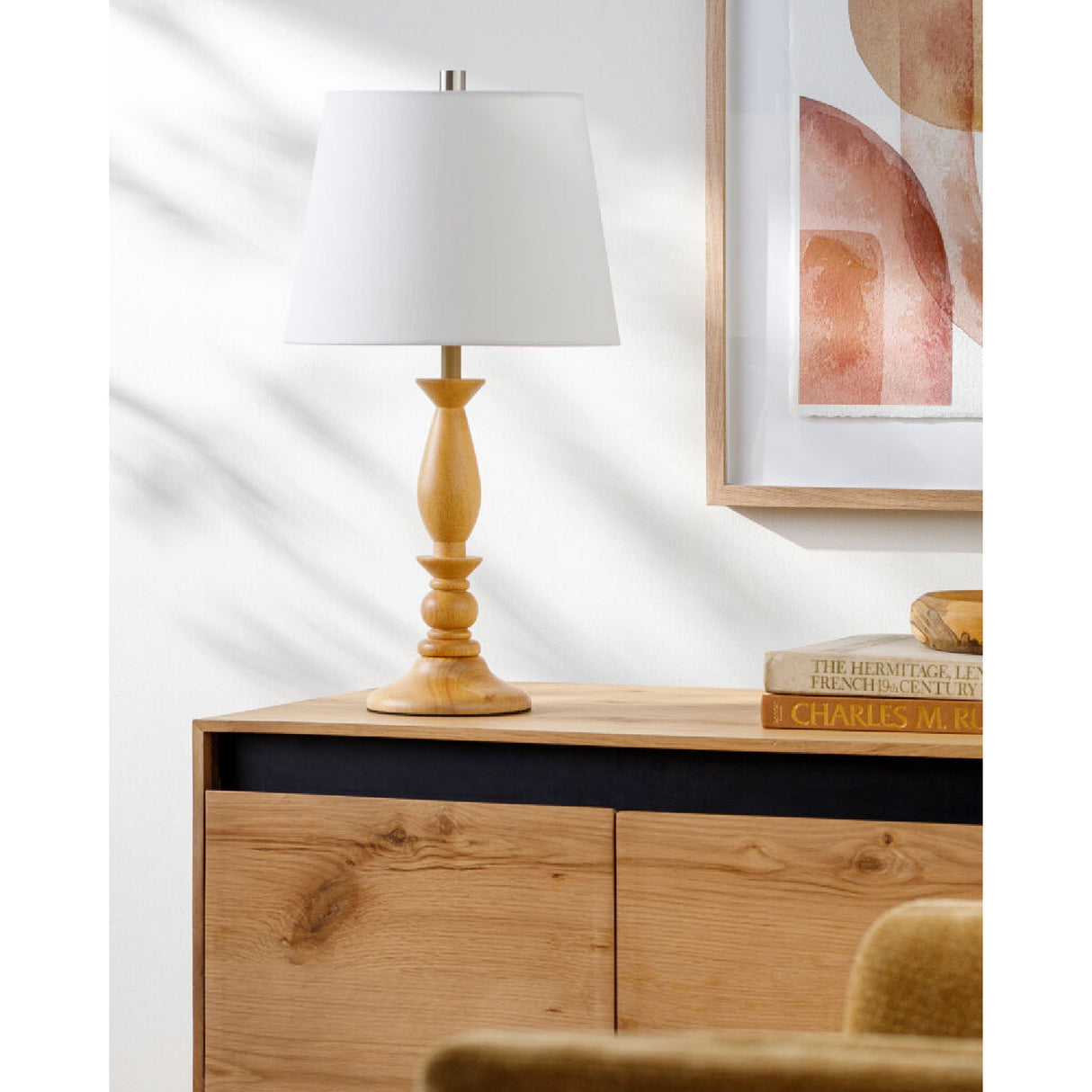   Linen Wood Veneer Table Lamp | Oroa.com