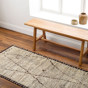   Gray Hand-Knotted Wool Table Runner | Oroa.com
