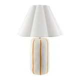 Modern European furniture - Scalloped White Linen Table Lamp - www.oroa.com