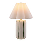 Modern European furniture - Scalloped White Linen Table Lamp - www.oroa.com