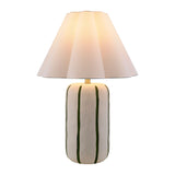 Modern European furniture - Scalloped White Linen Table Lamp - www.oroa.com