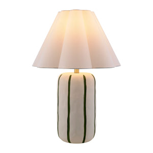   Modern European furniture - Scalloped White Linen Table Lamp - www.oroa.com | Oroa.com