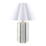 Modern European furniture - Scalloped White Linen Table Lamp - www.oroa.com