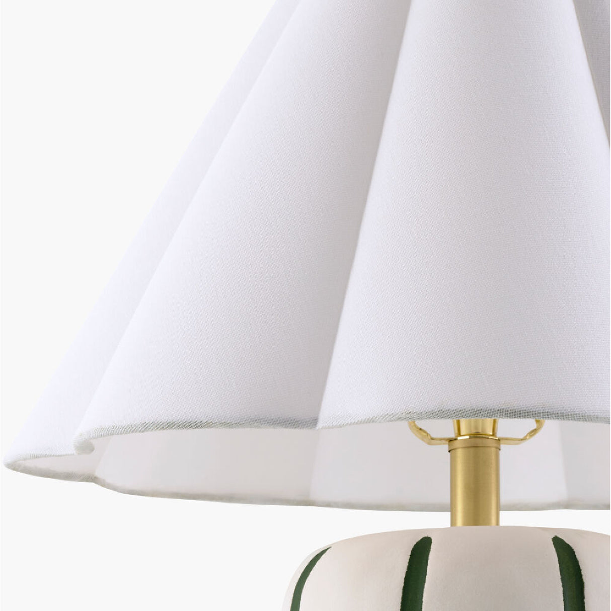   Modern European furniture - Scalloped White Linen Table Lamp - www.oroa.com | Oroa.com