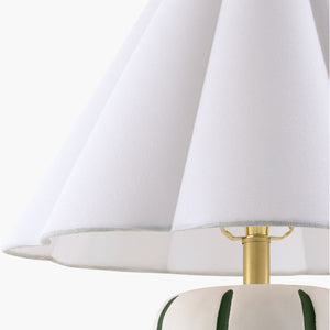   Modern European furniture - Scalloped White Linen Table Lamp - www.oroa.com | Oroa.com
