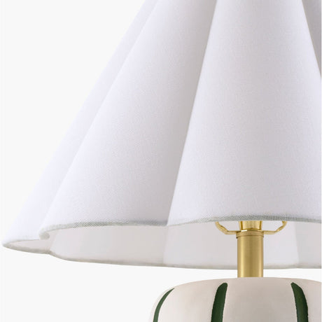 Modern European furniture - Scalloped White Linen Table Lamp - www.oroa.com