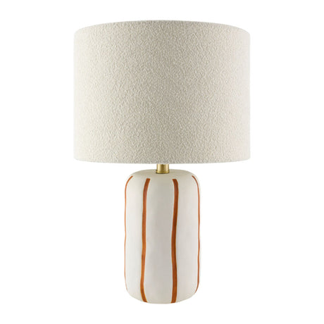 Modern European furniture - Lined Ceramic Linen Table Lamp - www.oroa.com