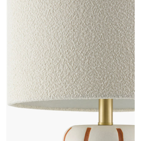 Modern European furniture - Lined Ceramic Linen Table Lamp - www.oroa.com
