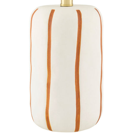Modern European furniture - Lined Ceramic Linen Table Lamp - www.oroa.com