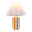 Modern European furniture - Ceramic Scalloped Linen Table Lamp - www.oroa.com
