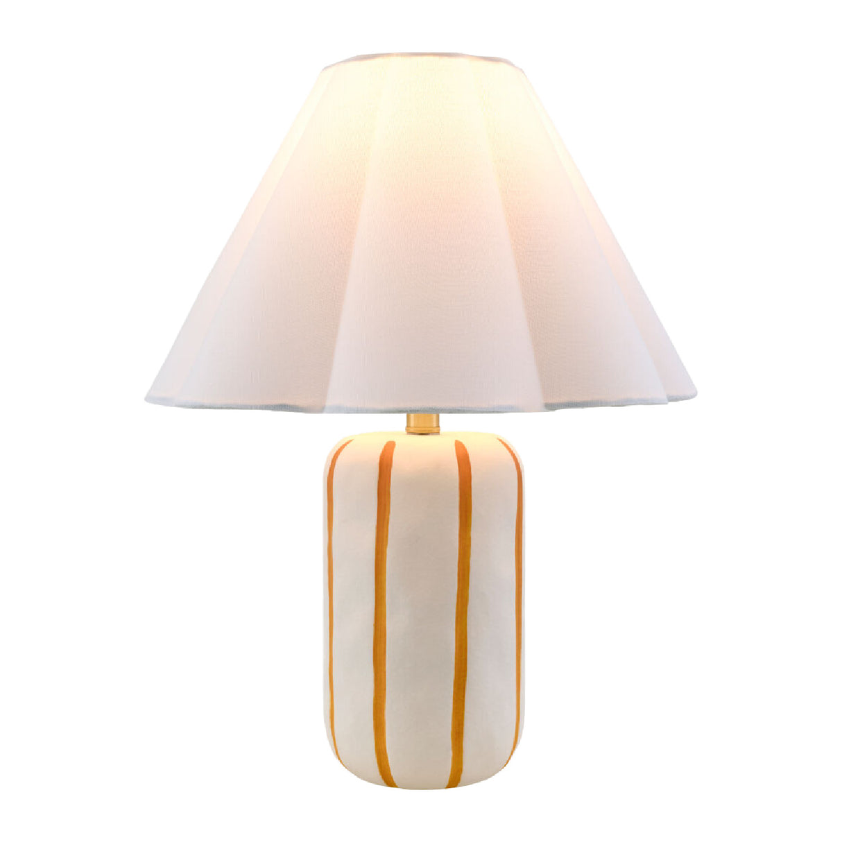  Modern European furniture - Ceramic Scalloped Linen Table Lamp - www.oroa.com | Oroa.com