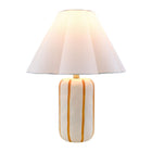 Modern European furniture - Ceramic Scalloped Linen Table Lamp - www.oroa.com