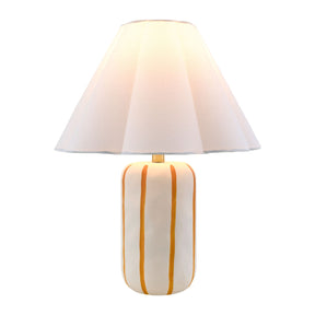 Modern European furniture - Ceramic Scalloped Linen Table Lamp - www.oroa.com
