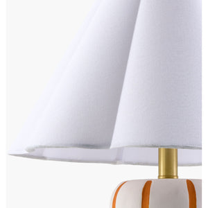   Modern European furniture - Ceramic Scalloped Linen Table Lamp - www.oroa.com | Oroa.com