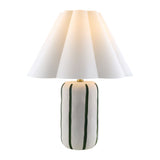 Modern European furniture - Ceramic Scalloped Linen Table Lamp - www.oroa.com