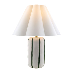   Modern European furniture - Ceramic Scalloped Linen Table Lamp - www.oroa.com | Oroa.com